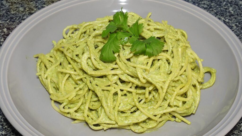 como hacer espagueti verde