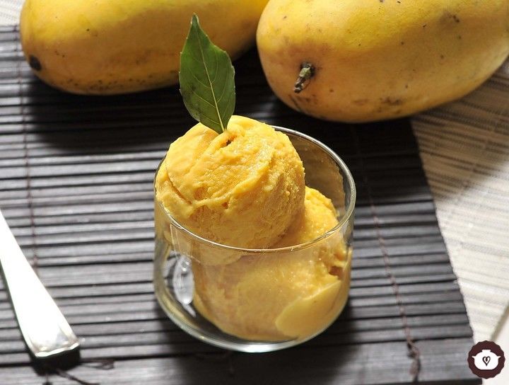 como hacer nieve de mango 